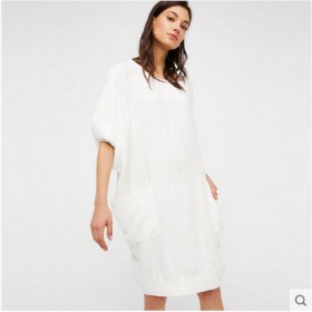 fashion-simple-leisure-lantern-sleeves-on-both-sides-of-the-bag-dress